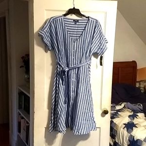 Chaps, 2X, cotton striped dress.